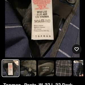 Topman Charcoal Herringbone Trousers